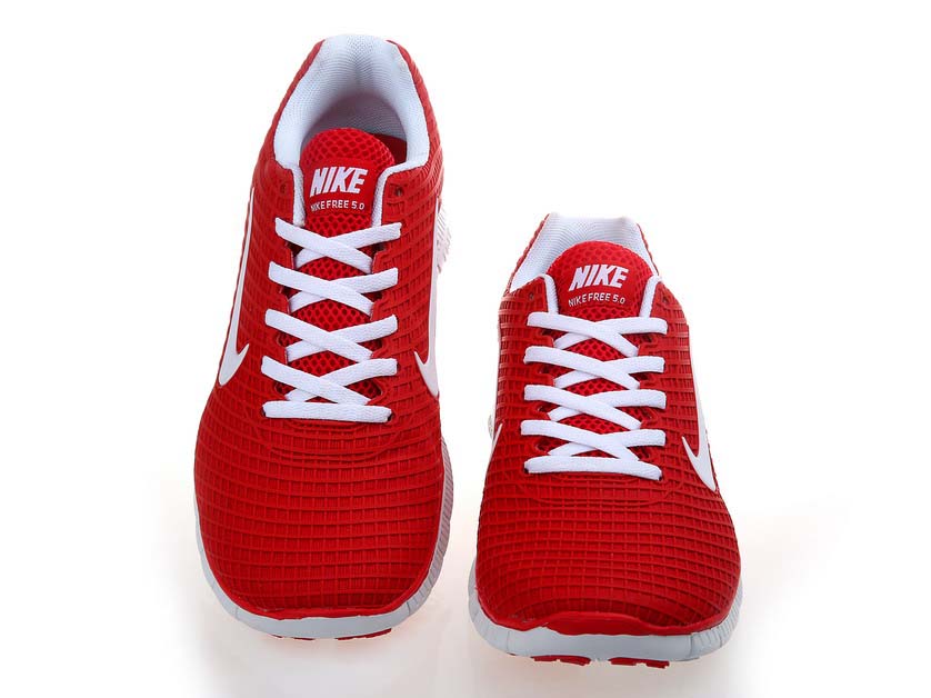 Nike Free 5.0 chaussures de course legeres mens nouveau blanc rouge (1)